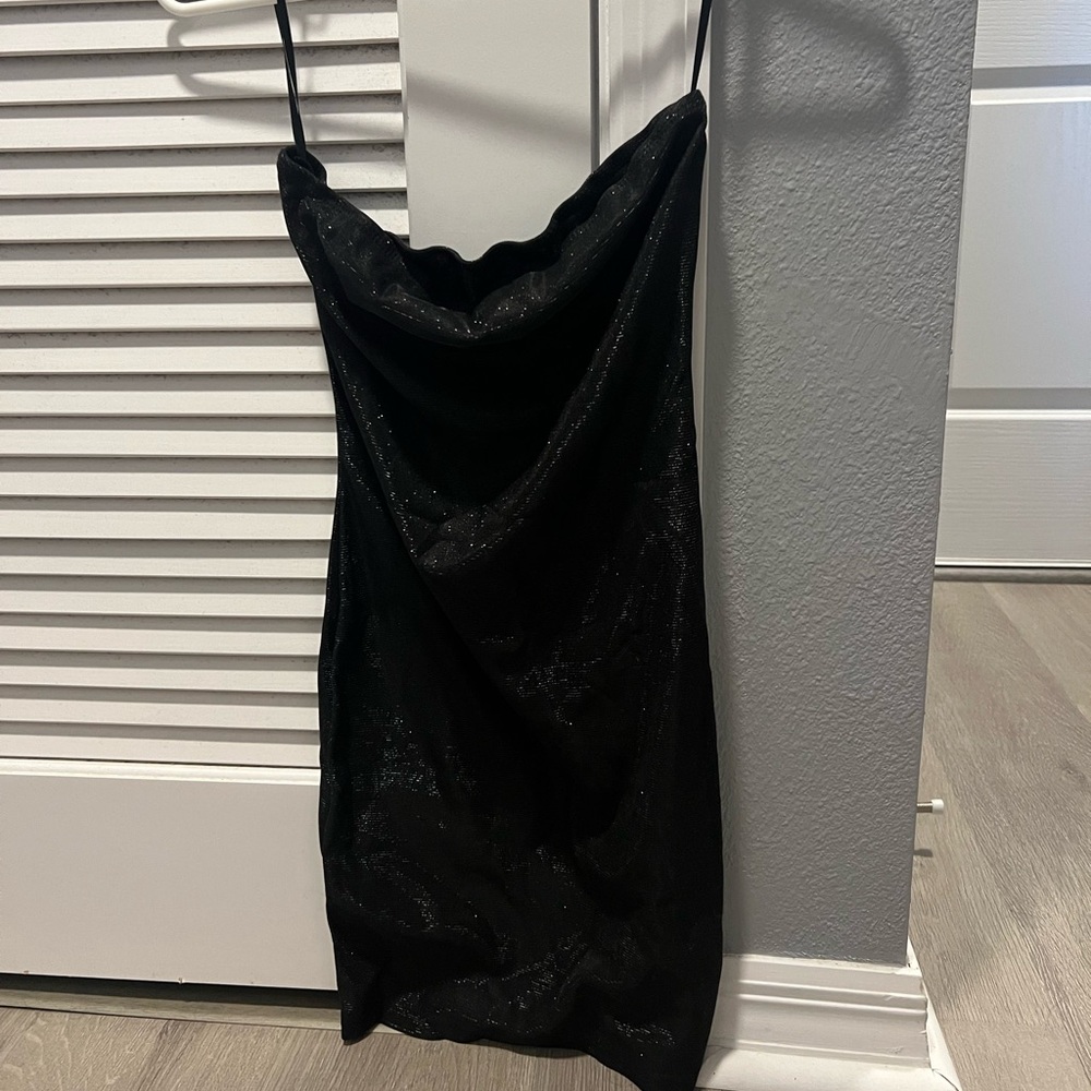 SHEIN Sparkly Black Mini Strapless Dress Size Small Size 4